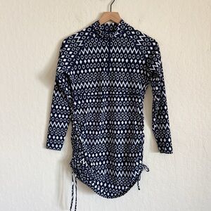 Coolibar Ruche Long Sleeve Swim Shirt Rash Guard Small UV Sun Protection Blue